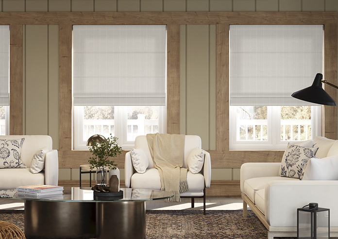 Laura Ashley Candy Stripe, French Navy - Roman Blind - Image 3